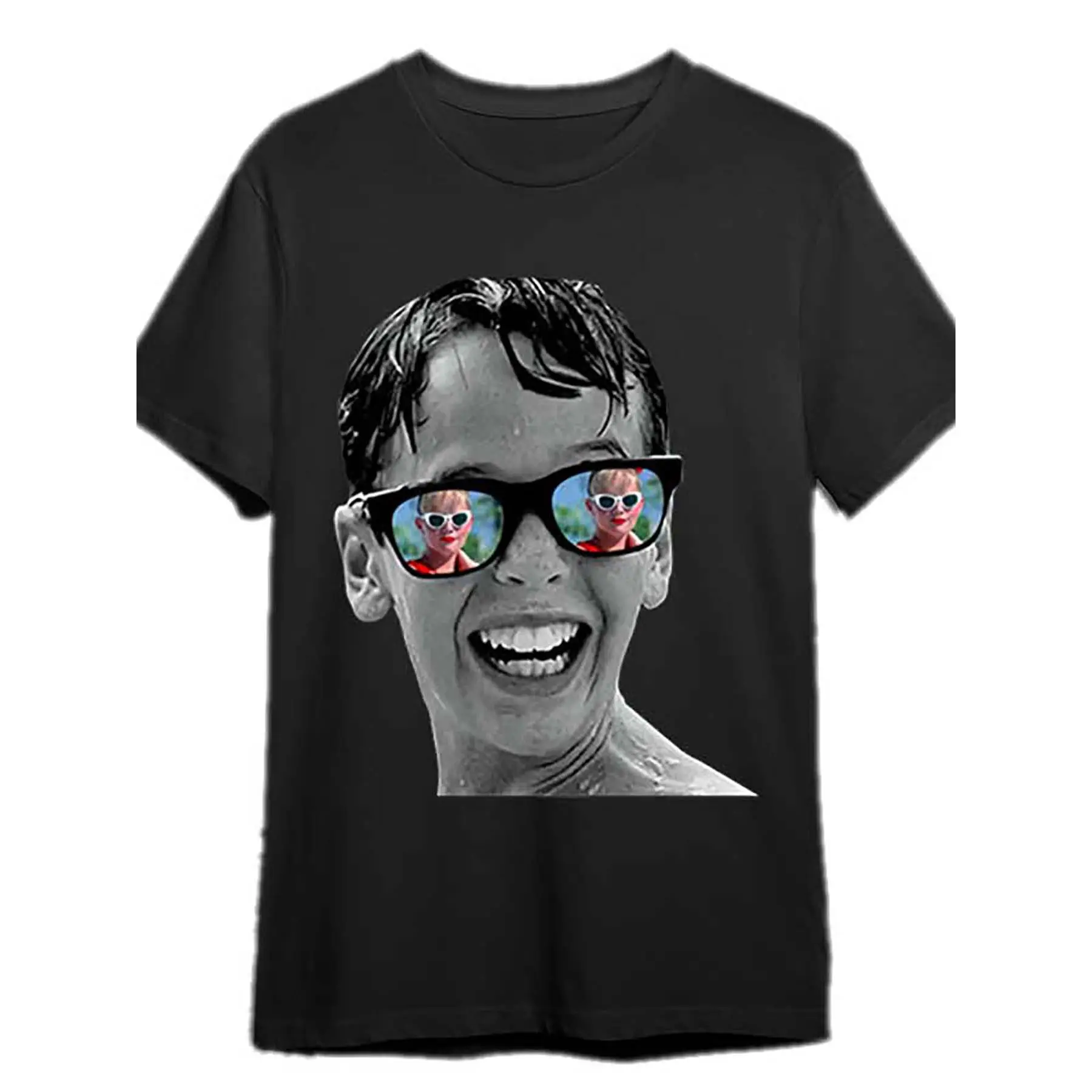 Men's Sandlot Graphic Print T-Shirt (334524) - Funny Squints Design, Round Neck Plain Short-Sleeve A-Type Top with Medium Stretch, Black PR Casual Menswear Classic Tshirt Streetwear Crewneck Tropical