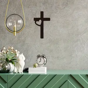 One-piece Inspiring Cross - Motif Metal Wall Art, Perfect As Stylish Religious Decor, Easter - Themed Wall Hangings, and Christian Faith Presents.Decorative Hanging Ornaments