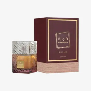 Lattafa Khamrah Dukhan Unisex Eau de Parfum Spray 3.4 Ounce 100 ml - Aromatic Spicy Gourmand Fragrance Inspired by Middle Eastern Traditions