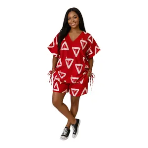 CRZ Ankara Top With Sides Drawstring and Short Pant