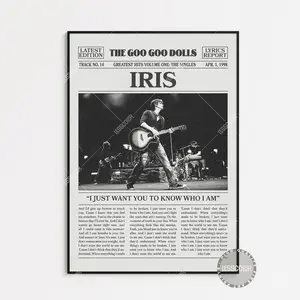 Goo Goo Dolls Retro Newspaper Print, Iris Poster No Frame, Lyric Print, City of Angels Music from the Motion Picture Poster, Goo Goo Dolls Poster