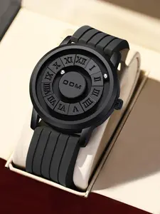 Men's Street Style Round Quartz Watch, Fashionable Magnetic Levitation Watch with Box, Trendy All-match Watch for Birthday Gift, Fashionable Stylish Watch