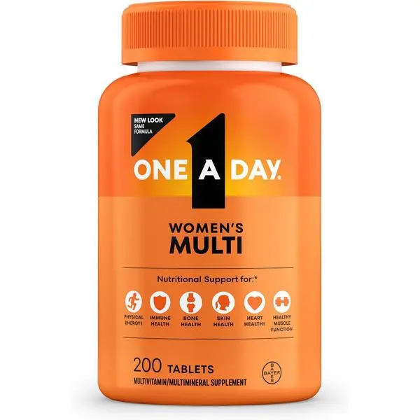 One A Day Multivitamin for Women- Daily Vitamins for Woman with Biotin, Calcium, Folic Acid, Iron & Zinc, Complete Women’s Vitamins, 200 Ct (Packaging May Vary)