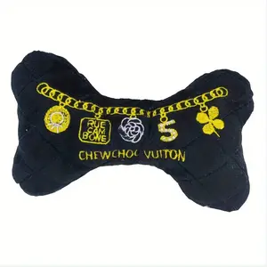 Luxury Designer Pet Sound Bone Dog Chew Toy, Interactive Squeaky Treat Dispensing Design, Durable Bite Resistant Material