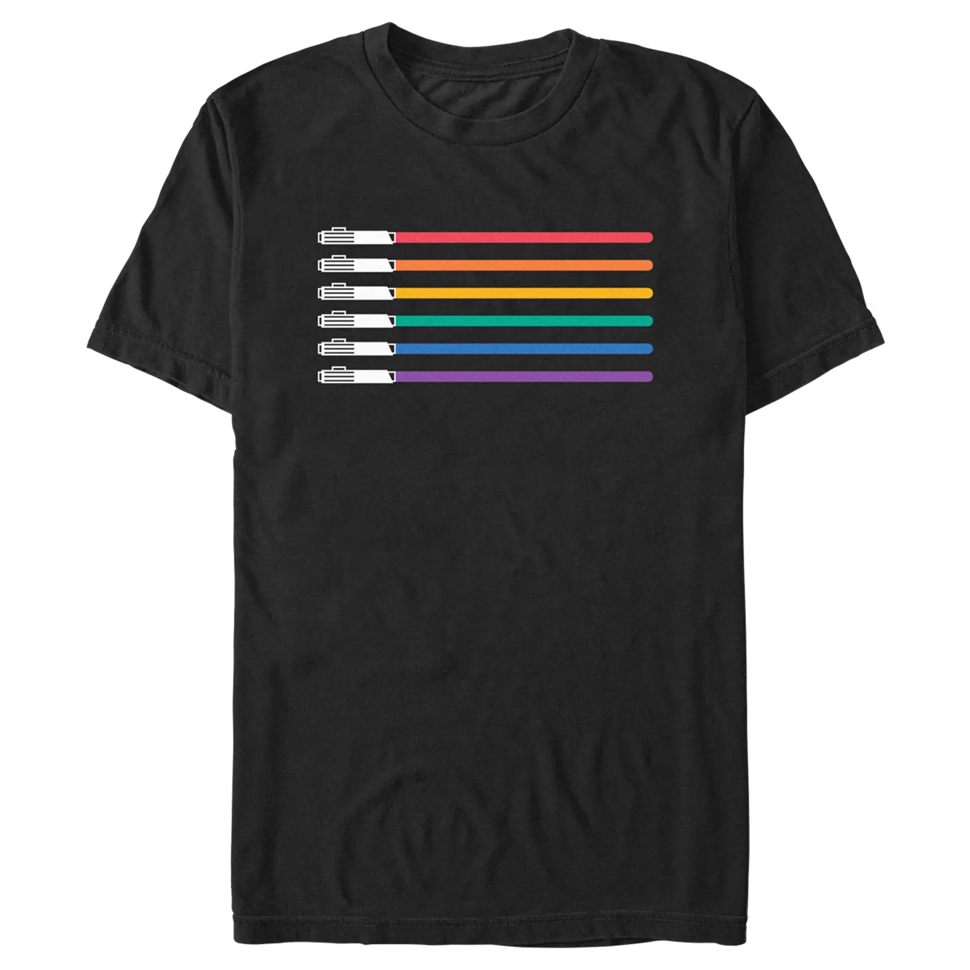 Adult Star Wars Pride Rainbow Lightsabers T-Shirt