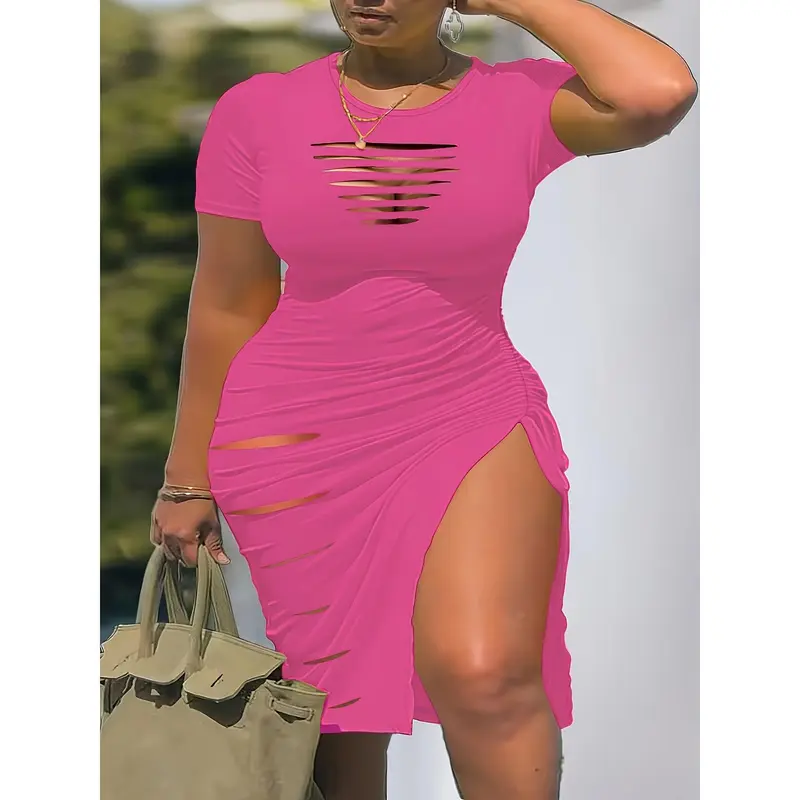 Plus size Dress with sides sheer - TikTok Shop