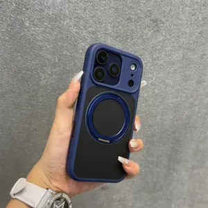 Customized Silicone 360-Degree Rotating Stand Smartphone Case, Skin-like Magnetic Shockproof Protective Cover for IP 17 Pro Max, 16 Pro Max, 15, 14, 13 – Tech Accessories, Cellphone Accessories for Protection
