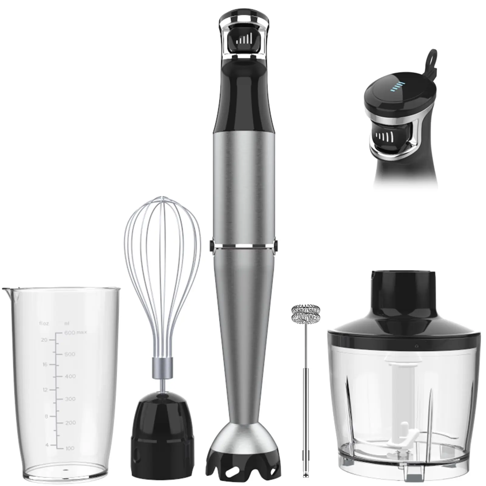 Immersion Blender Handheld Corded Hand Blenders Set 1100w  Trigger Variable Speed 5 In 1 Stick Emulsifier With Whisk And Frother For Soup Food Smoothies