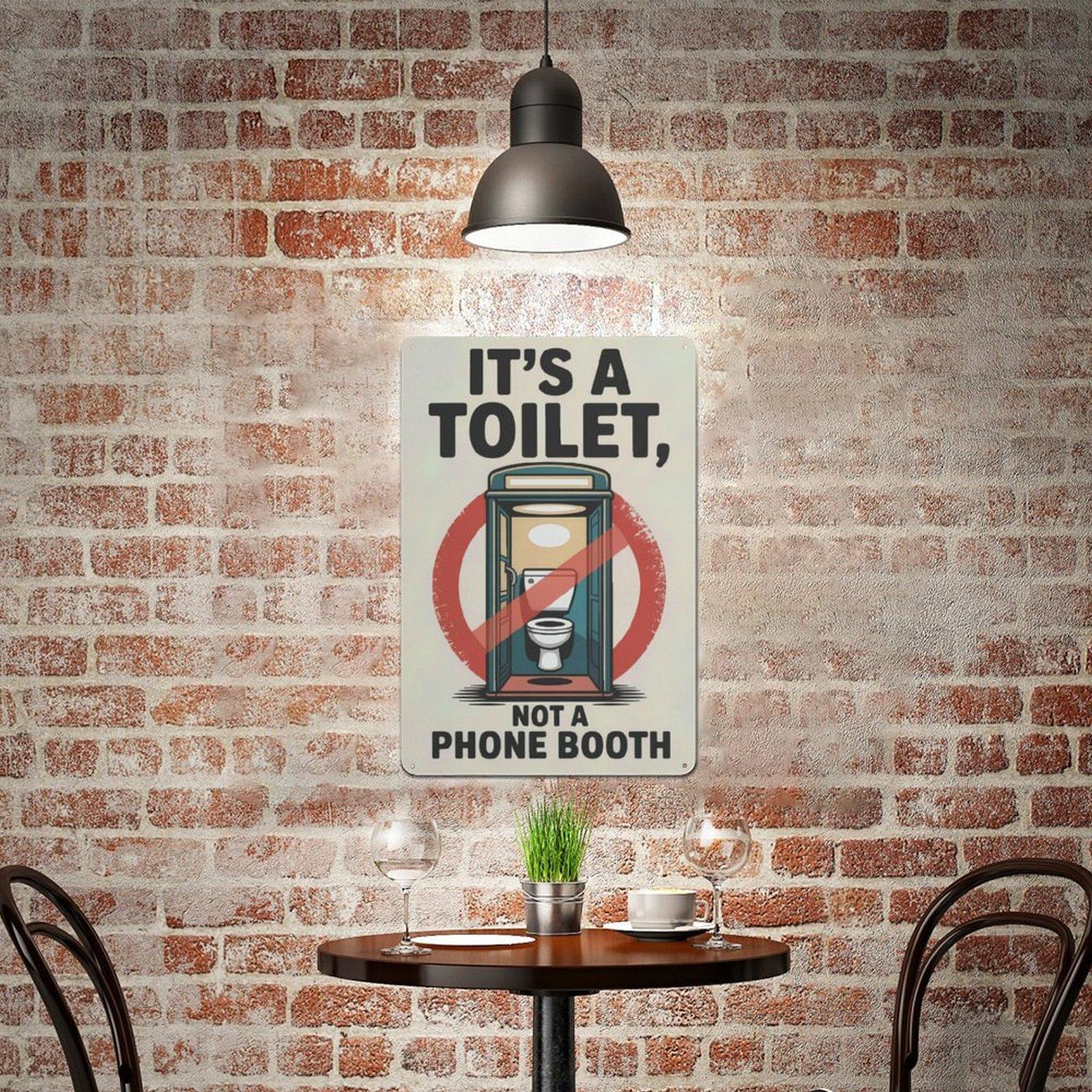 Funny Toilet Phone Booth Sign Metal Art Sign Restroom Wall Decor, Bathroom Humor Funny Decor,Humorous Sign,Sarcastic Gift,Birthday Gift,Office Sign,Dorm Sign