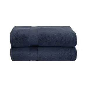 Superior  Zero Twist Cotton Bath Towel Set - Midnight- 2 Pieces