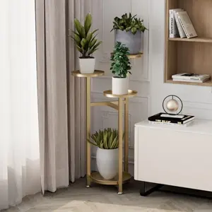 Garvee Plant Stand, Metal Plant Rack, Flower Rack, for Indoor and Outdoor Use, Flower Stand with Anti-Slip Feet, Corner Plant Stand, for Garden, Balcony, Living Room