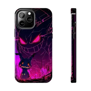 Purple Ghost Gengar Evolution Case for iPhone 17-7 Pro Max Plus & Samsung Galaxy S26 -S21 Ultra Plus - Laughing Monster Graffiti Aesthetic Phone Cover unisex