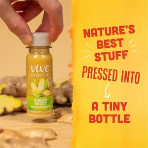 Vive Organic Fresh Pressed Ginger Wellness Shot Pure Ginger Boost Natural Health Drink 2oz