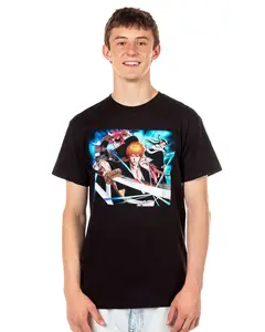 Bleach T-Shirt Men's Ichigo Renji Byakuya Anime Short Sleeve Graphic Tee