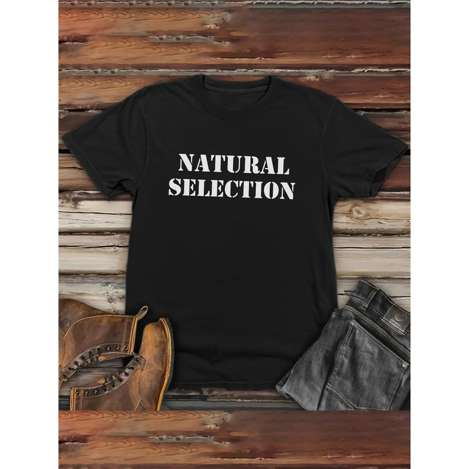 Men's Casual Cotton Retro Short-Sleeve T-Shirt - Unisex Menswear Round Neck Graphic Top with Natural Selection & Science Patterns, Not for Warm Weather, Machine Washable for Casual & Gym Outfits, Street