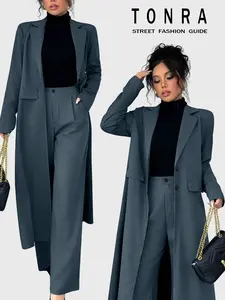 Women's Casual Fashion High-End Business Suit Two-Piece Set, Autumn Winter Office Wear, Stylish Blazer & Skirt