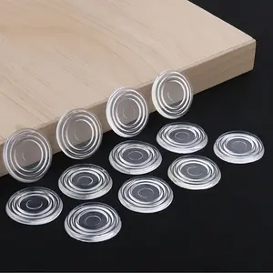 12-Piece Anti-Slip Glass Table Mats Set, Wood Furniture Tea Table Clear Pad, Plastic PVC Rubber Silicone Non-Skid Threaded Mat Sheets, Coffee Table Mat
