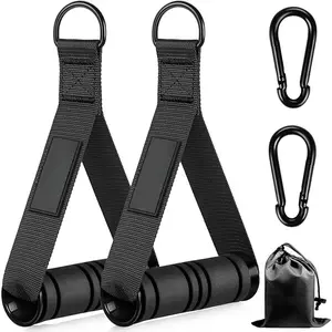 Heavy Duty Exercise Handles, Gym Handles for Cable Machine Attachment, Grip Gym Equipment, Resistance Bands, and Weight Lifting (Set of 2)