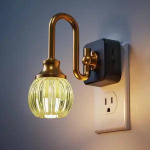 LOHAS LED Night Lights Plug into Wall, 3000K Soft White LED, Flower Night Lights with Dusk to Dawn Sensor, 0-100lm Adjustable Brightness, for Hallway Bedroom Stairway