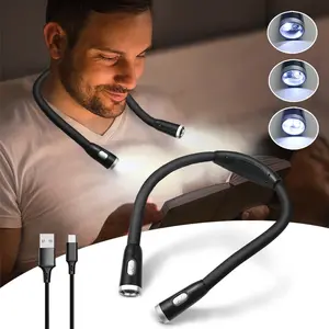 Dimmable LED Night Light, Adjustable Lighting, Light Bedroom Lamp, Eye Protection Neck Light, USB Rechargeable or Battery Powered, Ideal for Studying Reading