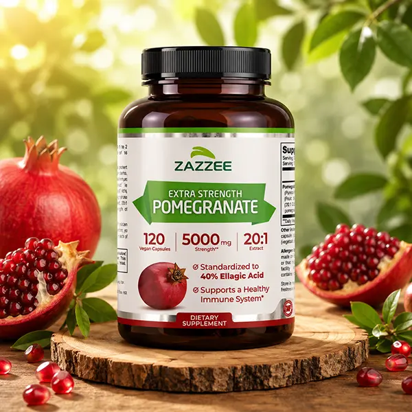 Extra Strength Pomegranate Extract 20:1 Capsules, 40% Ellagic Acid Antioxidant Supplement for Cellular & Heart Health Support, Non-GMO, 120 Vegan Capsules, Made in USA