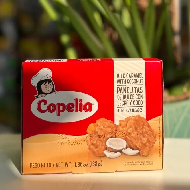 Copelia Milk Caramel with Coconut Snack, 6-Pack Panelitas de Dulce de Leche con Coco Treat