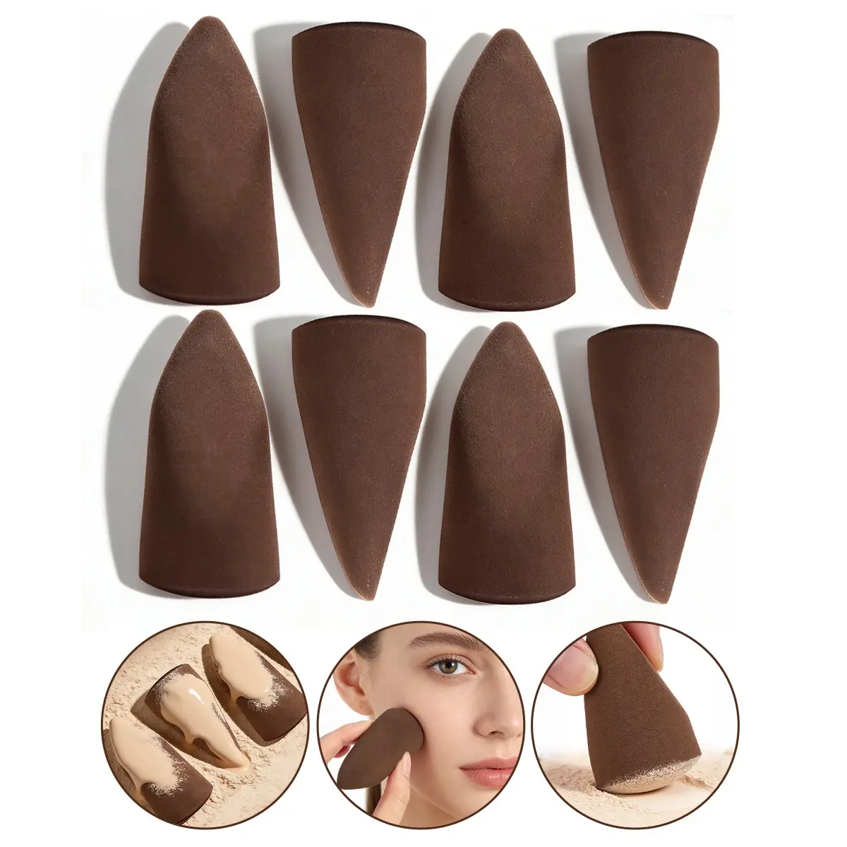 Maange 8-Piece Multi-Functional Face Sponges for Makeup, Beauty Blend, Professional Cosmetic Tools, Ideal for Foundation Application, Durable Design