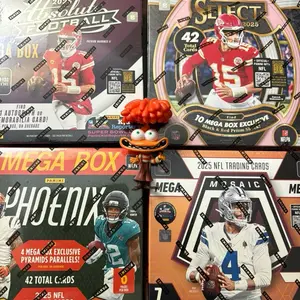 2024/2025 NFL Mix Collectible Sports Card Break #16- 4-Box Assortment with 2025 Phoenix, Optic, Select, Mosaic Mega Editions, Collectible Sports Cards