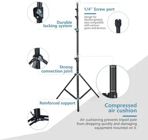 XbotGo NT4 13ft Tripod with Compressed Air Cushion, Durable Locking System, Strong Connection Joint & Multi-Device Compatible Aluminum Alloy Camera Gimbal Stabilizer Phone Selfie Adjustable Cellphone Smartphone