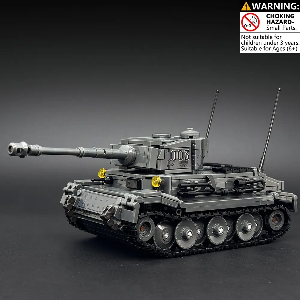 WWII Tiger Tank, Building Blocks Set, Buildable Blocks Kit, 712Pcs Army Panzer Tank Construction Toy, WWII Combat Vehicle Bricks, DIY Military Series Gift for Adults and Teens, Desktop Display Decoration, History Buffs, Hobby Kit