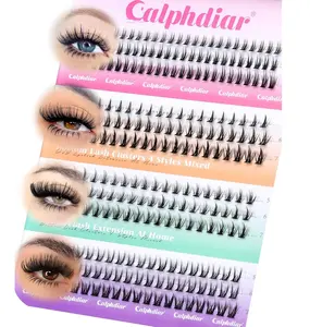 Bottom Lash Clusters DIY Eyelash Extensions 4 Styles Lower Lashes Wispy Bottom Individual Lashes 5-7mm Natural Thin Band Eyelash Clusters 225pcs for Bottom Lash Extension by calphdiar