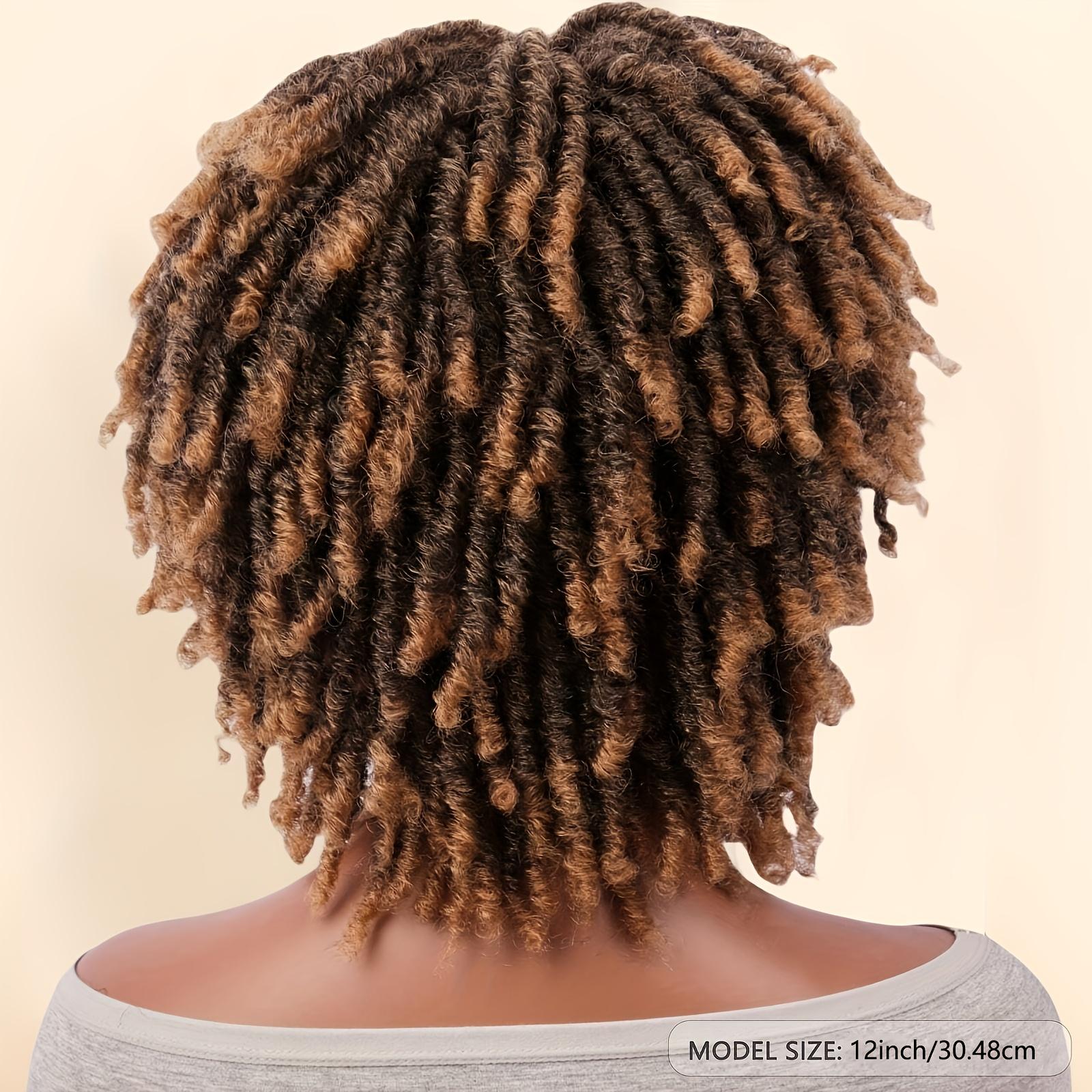 [1pcs Afro Dreadlock Wig] Bellqueen Afro Dreadlock Wig, 100% High Temperature Fiber, Unisex Adult Sports Style, 180% Density Afro Curly Kinky Hair, Rose Net Cap, Synthetic Braids, Breathable Layered Faux Locs