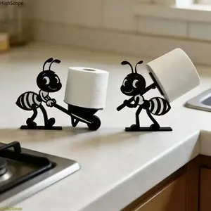 2PCS Ant-Shaped Paper Towel Holder Set – Creative Bathroom & Living Room Decor, Multifunctional Toilet Roll Storage, Household Accessories, Summervibes
