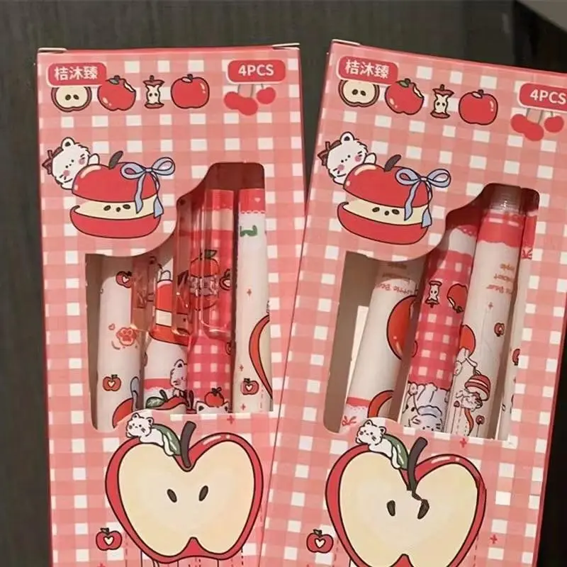 4pcs Automatic Pencils with Erasers, 0.5mm Lead, Cute Mechanical Pencils, Office Supplies, School Gifts, Kawaii Stationery