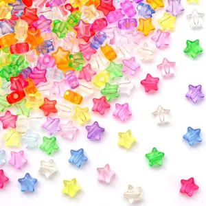 200 count  Beads Glitter  Pony Beads Shapes for Friendship Bracelet, Large Hole Kandi Bead for Hair Braids,  Making (Multicolor, Clear)