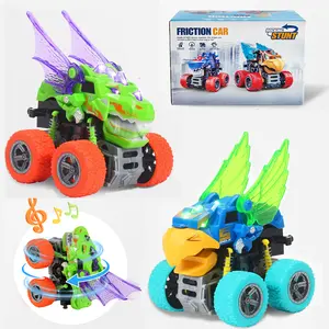 Monster Truck Toys 2 Pack Dinosaur Toys for Ages 2-4 Light-Up, Dinosaur Toys for Kids 3-5 Push and Go Cars,Toddler Toys for 3 4 5 6 7 Year Old Boys Girls Birthday Gift