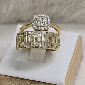 # 0176 Anillo de matrimonio adiamantados Elegantes OROLAMINADO High-Quality 14k