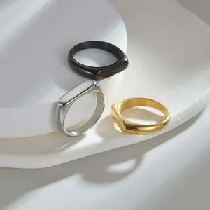 [Limited time event] New style personality versatile wide cast plain ring cool style ring niche design sense high-end sense simple fashion high-end