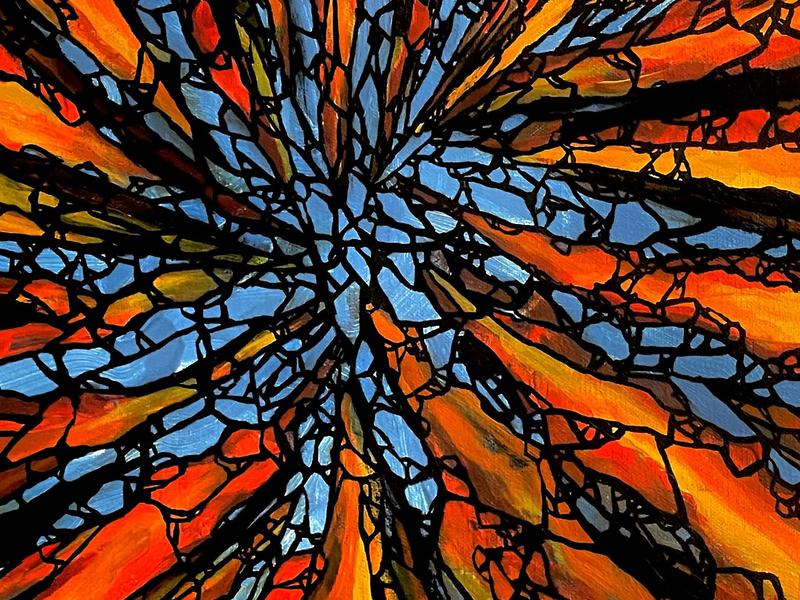 This is an untitled acrylic painting on canvas