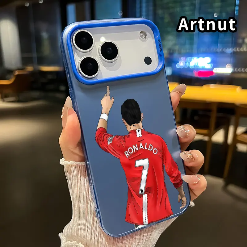 Durable Hard PC Shell for iPhone 17 Pro Max - Soft Edge, Anti-Drop, Lightweight Back Cover with Football Player Pattern - Stylish Cellphone Accessory for Boys, Phone Protection Accessory, Accessories