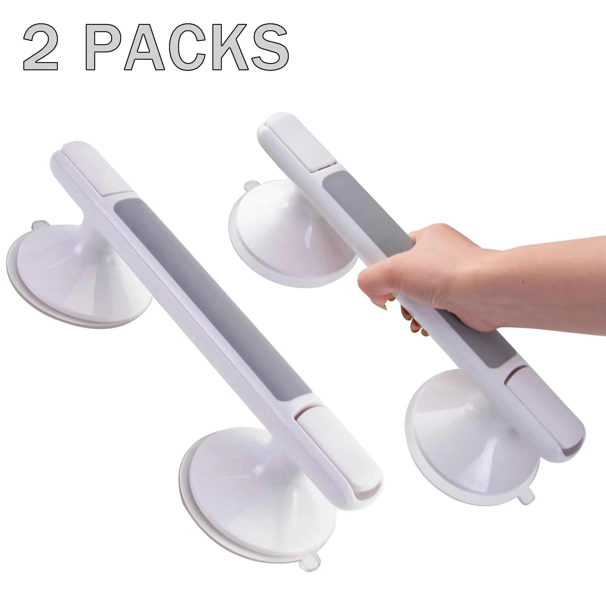 2 PCS Shower Handle Safety Grab Bars New Upgrated Heavy Duty Thickened Suction Cups for Bathtubs and Showers Bathroom Rails Aid for Seniors Elderly Handicap Wall & Bath Tub Toilet Support