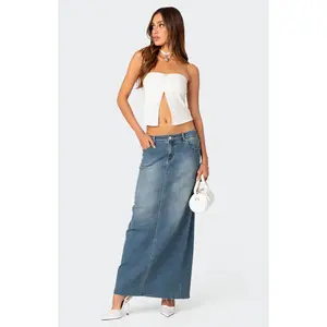 Edikted Women's Percy Split Front Pointelle Top