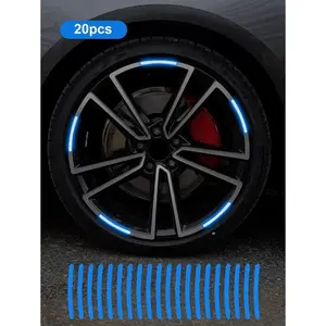 20-40pcs High-Visibility Reflective Wheel Stickers, Automotive Car Accessories, Auto Parts Accessories for Car Exteriors