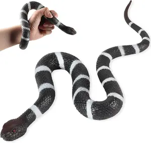 Realistic Fake Snakes Toy Soft Rubber Snakes to Keep Birds Away - Coral Toys for Garden Props to Keep Birds Away, Scare Squirrels, Mice, Pranks Halloween Decoration Props