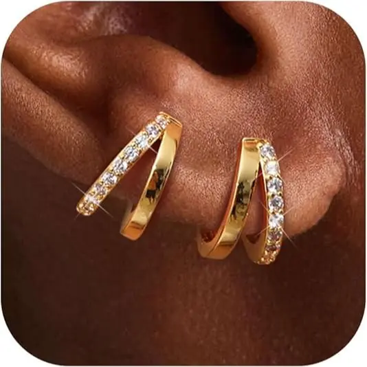 Color: Gold Hoops with Single CZ