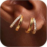 Color: Gold Hoops with Single CZ