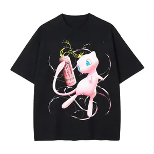Puma Mew Energy Soda Tee | Pink Psychic Anime Graphic T-Shirt | Pocket Monster T-Shirt | Retro Monster Drink Streetwear Shirt | Unisex Oversized Gym Tee | Anime Fan Gift