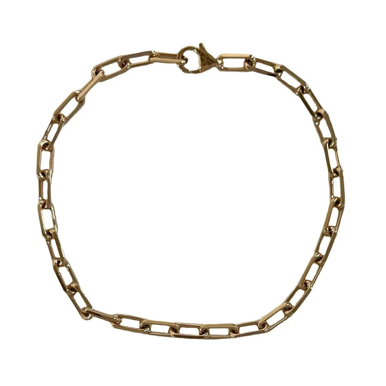 Pre-owned Cartier 18K Rose Gold (Au750) Small Leather Goods Santos de Au750 Bracelet