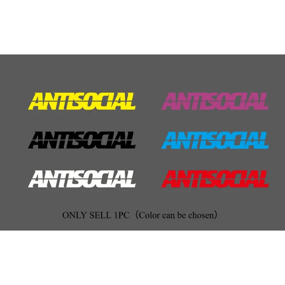 1PC Bold Attitude-Style “ANTISOCIAL” Car Sticker | For Car Windows, Bodies, 3D Font Decor, Vehicle Exterior Decoration, Stickers For Cars, Car Decals, Turn Your Ride into Aloof Personalized Vibe, Bring Eye-Catching Presence to Trips Decal For Cars
