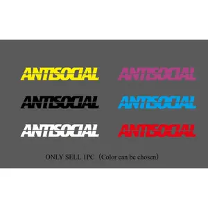 1PC Bold Attitude-Style “ANTISOCIAL” Car Sticker | For Car Windows, Bodies, 3D Font Decor, Vehicle Exterior Decoration, Stickers For Cars, Car Decals, Turn Your Ride into Aloof Personalized Vibe, Bring Eye-Catching Presence to Trips Decal For Cars